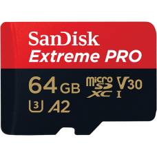 SanDisk Extreme Pro microSDXC Card U3 V30 A2 64GB + SD Adapter